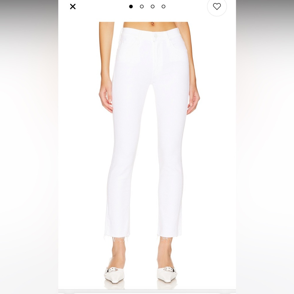 Mother The Looker ankle fray jeans in white